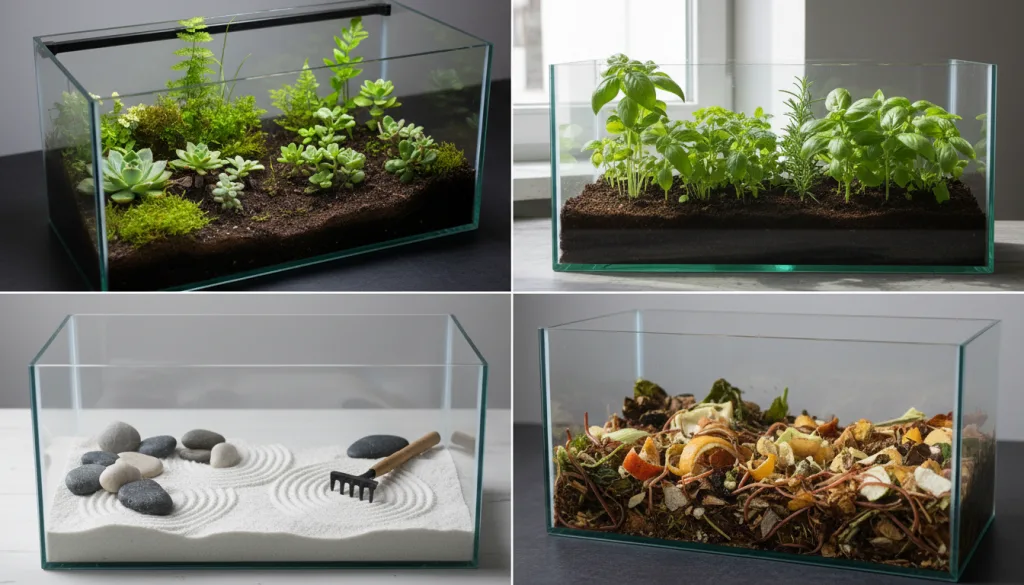 découvrez 4 idées créatives et écologiques pour donner une nouvelle vie à votre aquarium vide. transformez-le en un objet décoratif unique et respectueux de l'environnement.